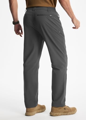 Libin Men's Hiking Pants 34W x 30L Quick Dry Stretch Travel Trousers - Grey
