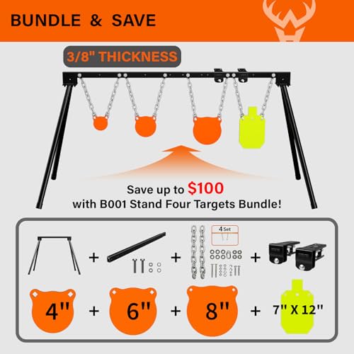 Highwild Complete AR500 Steel Shooting Target System - Model A-21 with Stand & Accessories
