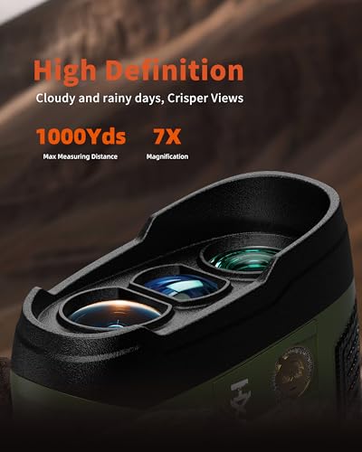 Green Range Finder for Hunting and Archery, 1000 Yards, Angle & Horizontal Distance