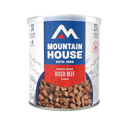 Mountain House Diced Beef Can - Freeze Dried Emergency & Survival Food, Gluten-Free, 14 Servings