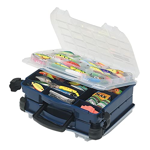 Double-Sided Tackle Organizer with 208 Compartments and Locking Latches