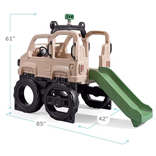 Step2 Safari Truck Climber Kids Outdoor Playset with Slide & Climbing Wall