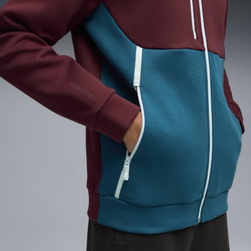Men's Full Zip Hoodie - Portugal Travel Range, Ruby Shimmer Ocean Tropic, Large