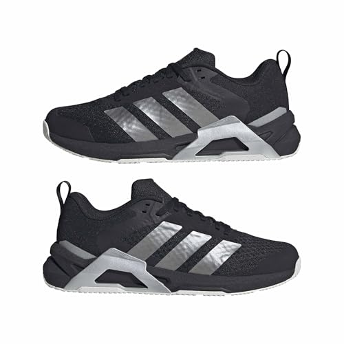 adidas Womens Dropset Control Training Sneakers Black 8.5 Iron & Silver Metallic