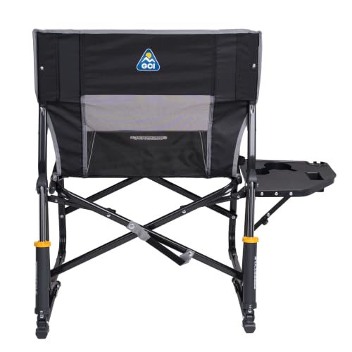 GCI Outdoor Freestyle Rocker XL with Side Table - Black Folding Rocking Chair