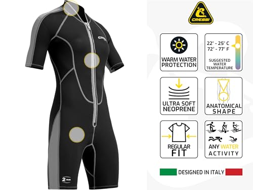 Cressi Lido Ladies 2mm Short Sleeve Wetsuit Black/Pink Medium