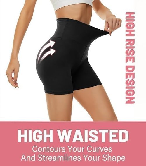 CAMPSNAIL Biker Shorts for Women - High Waisted Compression Spandex for Gym & Yoga | 8"/5" Sizes