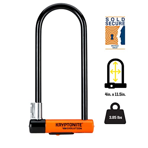 Kryptonite Evolution Long Shackle Bike U-Lock - New-U 2017 | 14mm Steel Bicycle Lock