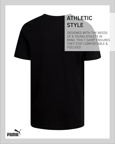 Boys Cotton T-Shirt - Black, Size 10-12 - Crewneck Short Sleeve Tee