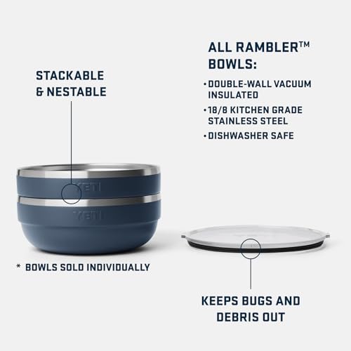 YETI Rambler Low Bowl 3.6 Qt Navy Vacuum Insulated Stainless Steel