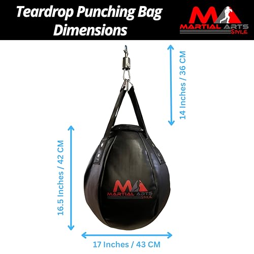 Wrecking Ball Punching Bag - Black 110cm Heavy Teardrop Boxing MMA Training Bag
