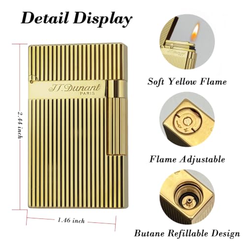 Gold Classic Ligne 2 Brass Lighter with Iconic Ping Sound - Gift-Ready
