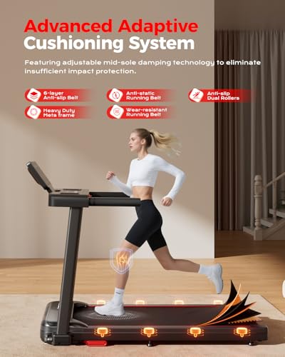 Abonow Foldable Home Treadmill with 12% Incline - Black