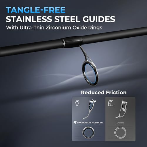 Travel Fishing Rods 7'6" MH Fast 4-Piece Spinning with Extra Tip