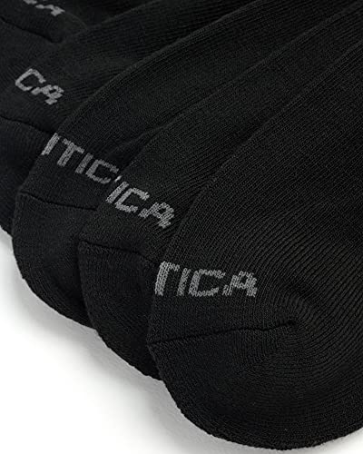 Nautica Mens Quarter Socks - Cushioned Moisture-Wicking Athletic Socks 6 Pairs - Black, Size 12.5