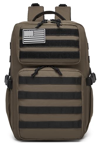 30L Waterproof Tactical Backpack with Molle System - Coffee Variation