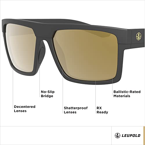 Leupold Becnara Polarized Performance Sunglasses - Matte Black Frame, Bronze Mirror Lenses