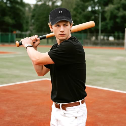 Women's Black Heart Embroidered Baseball Cap Adjustable Vintage Sport Visor