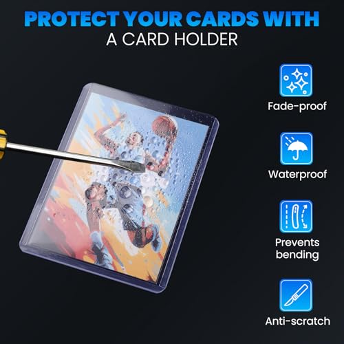 1000 Hard Card Sleeves + 1000 Soft Card Sleeves - 3x4 Inch Card Protectors - Double Protection - Clear PVC - Card Storage & Trading