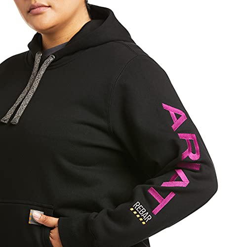 ARIAT Rebar Graphic Hoodie Large Black Purple Men's Work & Casual Midlayer