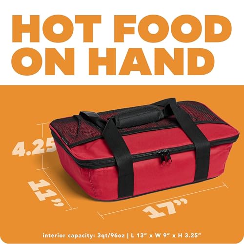 Red Portable Electric Food Warmer & Lunch Box - HOTLOGIC Max Large Food Heater