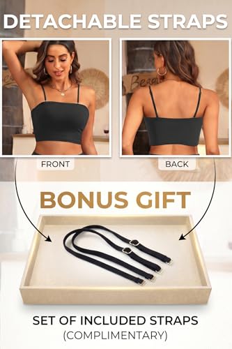 Large Black Strapless Bandeau Bikini Set - Two Piece Swimsuit