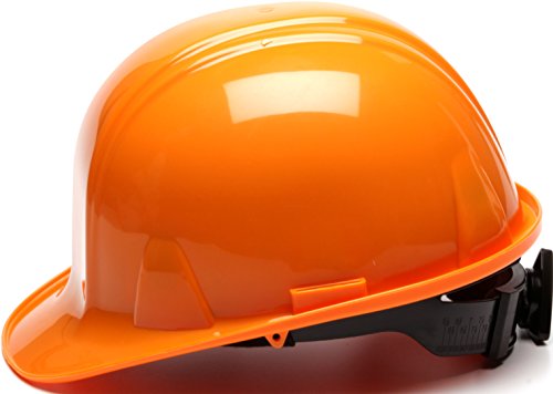 Pyramex SL Series Orange Cap Style Hard Hat with 4-Point Ratchet Suspension