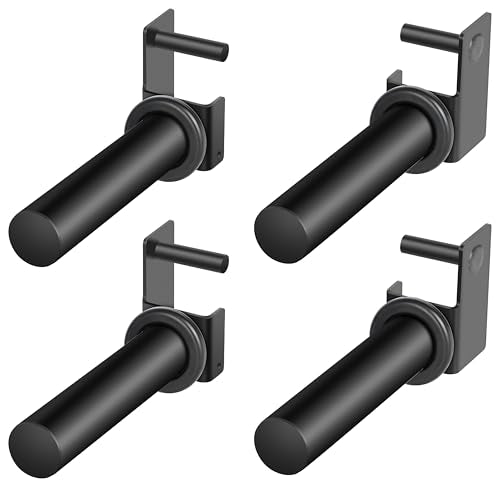 EVERYMATE 3x3 Inch Power Rack & Squat Rack Attachments with 1" Hole – 4 Pack Olympic Weight Plate Holders for 2" Plates
