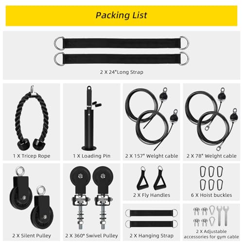 LAT Pulldown Pulley System for Home Gym Cable Machine - Alloy Steel
