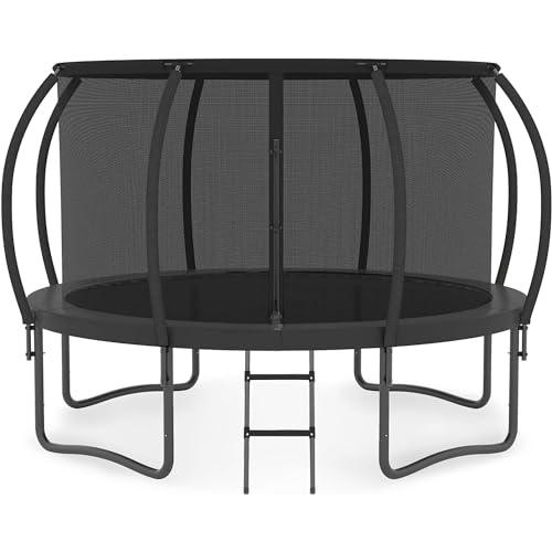 12FT Outdoor Trampoline with Enclosure Net - Heavy-Duty Kids & Adults Bounce Mat