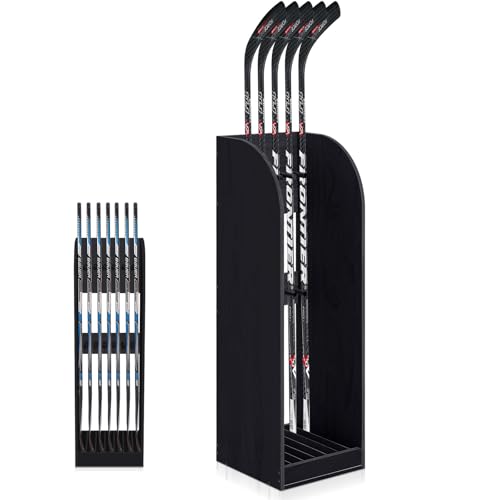 Vertical Hockey Stick Organizer Rack for 7 Sticks - Black