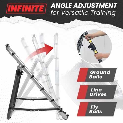 Portable Baseball & Softball Rebounder Net 3x3 ft Pitchback Trainer with Adjustable Angles