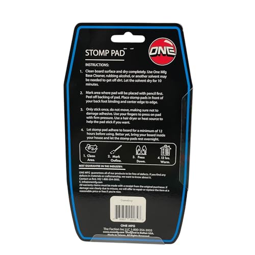 One Mfg Game Boy Snowboard Stomp Pad 6in x 3.75in – Lightweight Anti-Slip Traction Pad