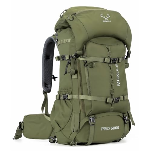 MOXULE Pro 5000 Frame Backpack 80L Green Hunting & Meat Hauler Pack