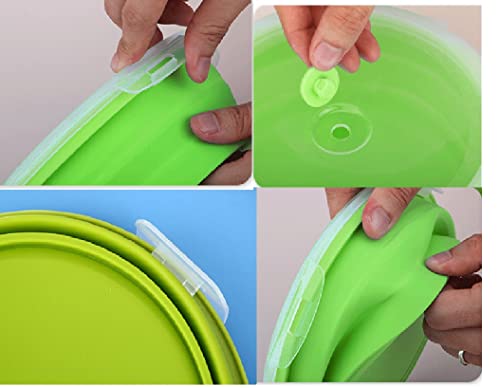 27oz Collapsible Food Storage Container with Lid - 800ml Silicone Bowl