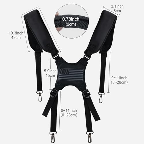 Golf Bag Straps Double Shoulder Replacement Sailcloth USA Flag