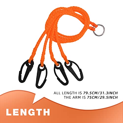 Orange Crab Trap Harness with Plastic Hooks for Fishing & Sailing - 1 Pack