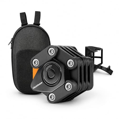 Heavy Duty Folding Bike Lock with Bag for E-Bikes and Scooters - Keyless Combo