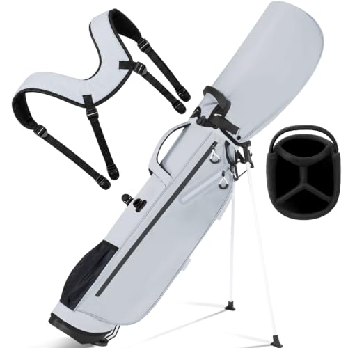 Full Choice Gray Lightweight Golf Stand Bag with 4-Way Dividers & 10 Clubs Capacity