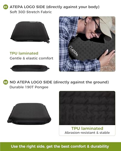 Inflatable Seat Cushion 1 Pack Black Portable Stadium & Travel Support