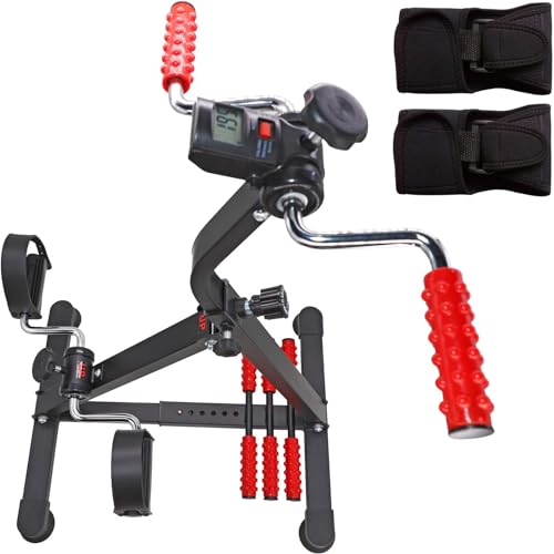 Upgraded Pedal Exerciser Bike with Monitor - Adjustable Hand & Leg Fitness Equipment for Seniors