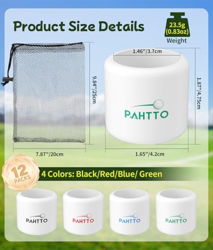 Practice Golf Balls 12 Pack - Realistic Feel & Limited Flight Distance - 4 Color Options