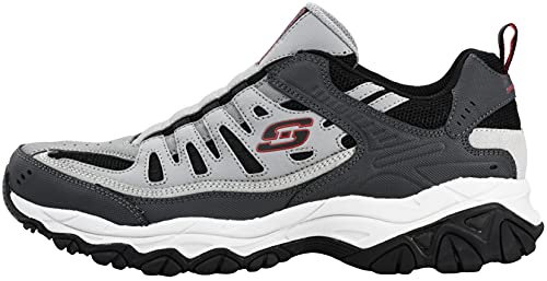 Skechers Men's After Burn M. Fit Wonted Shoes 11 Wide Charcoal Red