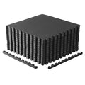 CAP 24-Inch Interlocking EVA Foam Puzzle Exercise Mat - 12 Tiles, Black, 48 sq ft