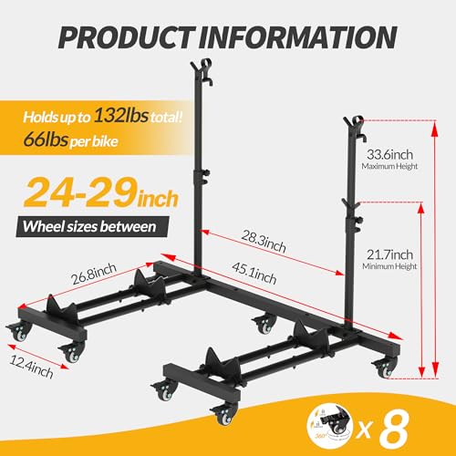 Sttoraboks 2 Pack Vertical Bike Racks for Garage, Fits Bikes Up to 29"