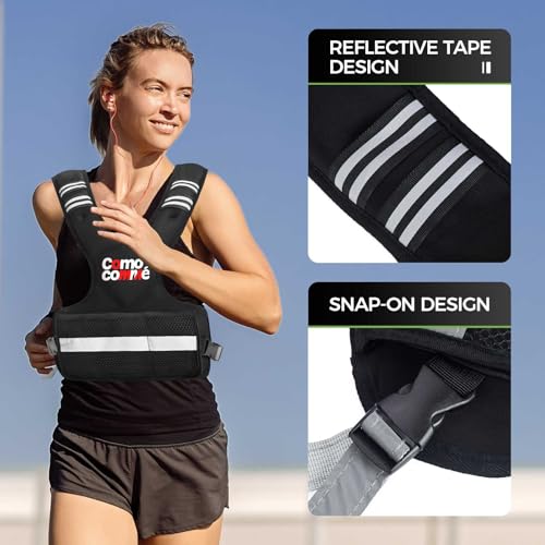 12-18 lb Adjustable Weighted Vest for Men & Women with Pockets - Black