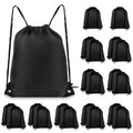 20 Pcs Drawstring Gym Bags with Black Backpack for Sports Travel and Swimming