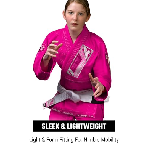 Hayabusa Ascend Kids Lightweight Jiu Jitsu Gi Pink Y0 - Youth Martial Arts Uniform