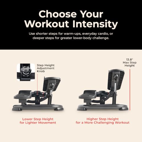 Black Sunny Health & Fitness Power Stepper with Resistance Bands - Low-Impact Cardio Equipment