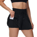 Large Black Athletic Shorts for Women High Waist Gym Workout Running Skort with Pockets